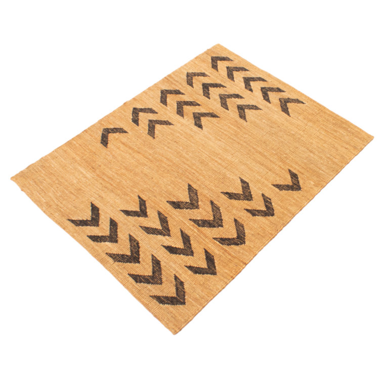 Foundry Select Mulvihill Handmade Flatweave Jute/Sisal Orange/Black Rug